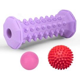 Purple-Foot Massage Set,Foot Roller Massager,Massage Lacrosse Ball,Spiky Ball Therapy Set for Relieve Plantar Fasciitis,Heel Foot Arch Pain and Relax Shoulder Foot Back Leg Hand Deep Tissue Massage