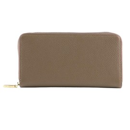Liz Days Women's Long Wallet, Genuine Leather, Automatically Sorting Receipts and Coins, Skimming Prevention, Coin Through, dark grey beige