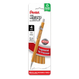 Pentel Sharp Mechanical Pencil, (0.9mm), Bold Line, Yellow Barrel, Pack of 4 (P209PF4G)