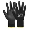 A406 12 Pair Black Nitrile Coated Gloves Work Gloves Nylon