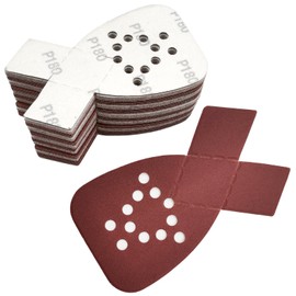 MFBJXC 50PCS Mouse Sander Sandpaper with Extra 2 Tips for Replacement Detail Sander Sanding Pads 12 Holes Hook and Loop Black and Decker Mouse Sander Pads