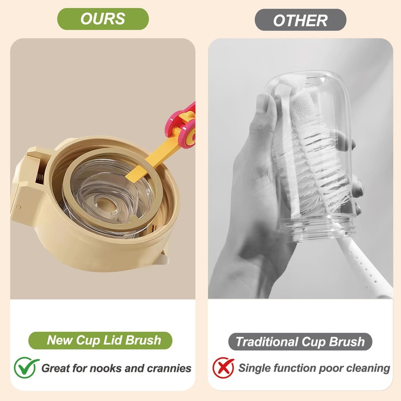 3 in 1 Cup Lid Gap Cleaning Brush Set, 3PCS