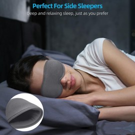 2023 Innovative Unisex Sleeping Eye Mask, 3D Blackout Design Eye Mask for Sleeping, Napping, Meditation, Travel (Grey)
