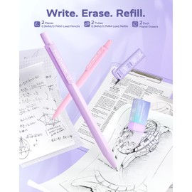 Four Candies Purple Stationery Set Gel Ink Pens, Correction Tape, Pastel Highlighters, Mechanical Pencils with Sticky Notes and Indexes, Study Stationery Set, School Entrance Celebration, College Student and School Essentials