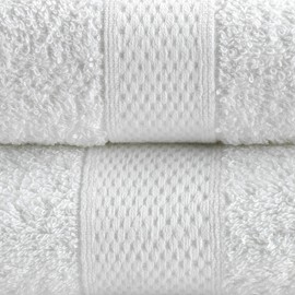BONCASA - Hand Towel Set - 100% Combed Cotton (Not Regenerated) - Quality Ring Spun - Soft Touch - 450 g/m² (White, Set of 2)