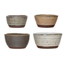 Stoneware Bowls with Reactive Glaze Finish, Set of 4