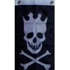 New 12X18 Flaming Pirate Skull Crown Boat Flag