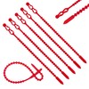 TERF® 50 Pcs Red Reusable Beaded Double Loop Cable Ties