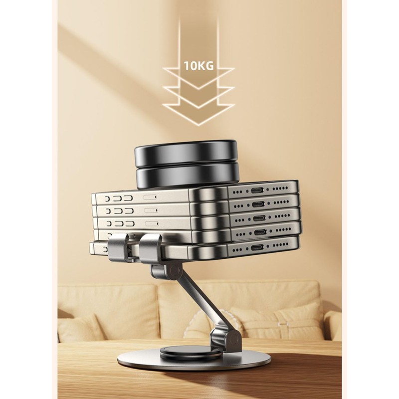 JUEJUEZI Foldable Cell Phone Stand, Metal Portable Phone Holder, Fully