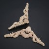4Pcs Wood Carved Applique Decal Modern & European Handmade for