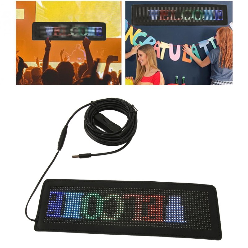 LED Car Sign App Programmable USB 5V Car Plug 12‑24V
