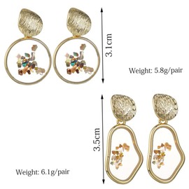 NOLITOY Irregular Geometric Dangle Earrings for Women Fashionable Shell Ear Jewelry Eye Catching Accessories for Parties and Everyday Wear