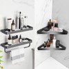 VOLPONE Bathroom Shelves Wall Mounted Glass Corner Shower Shelf for