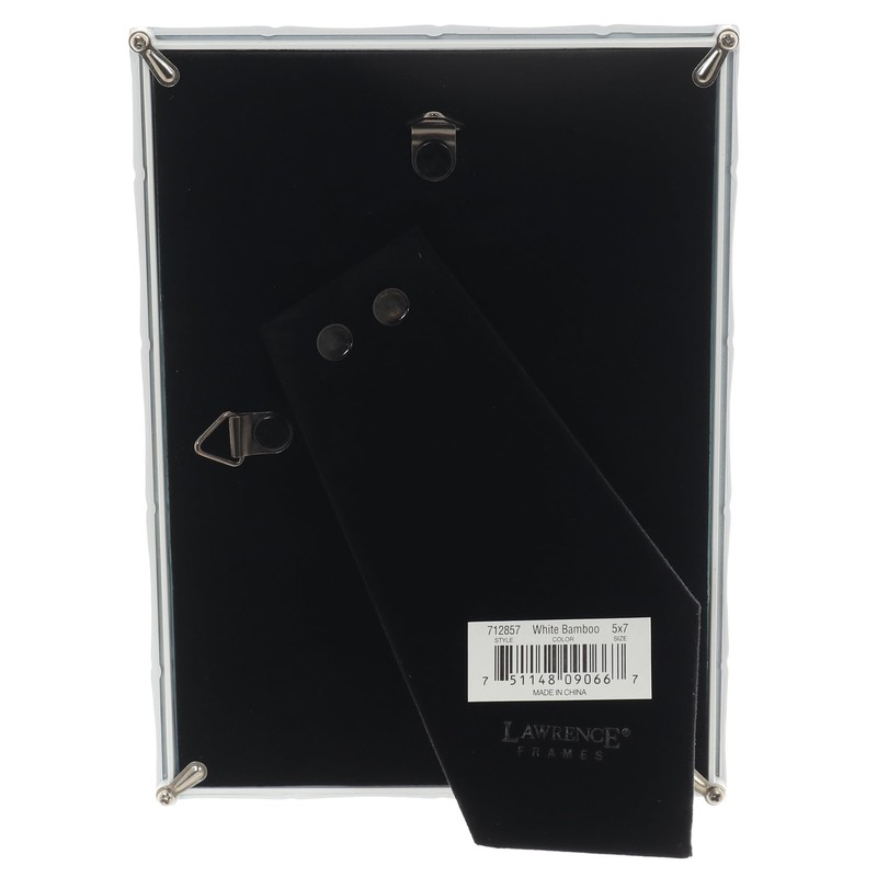 Lawrence Frames Cast Metal Frame - Bamboo Design, White, 5x7