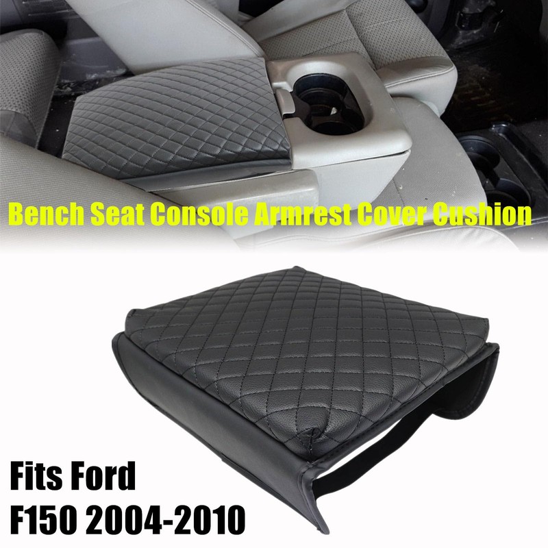 GXARTS Leather Center Console Armrest Cover Cushion Pad Black Compatible