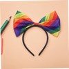 FOMIYES 2pcs Pride Day Headbands: Rainbow Headbands With Bow Decoration