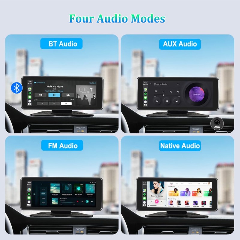 VSYSTO Car Stereo Wireless Carplay and Android Auto, 10.26" Touchscreen