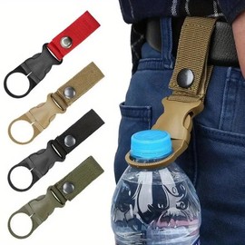 Water Bottle Clip Holder, Nylon Webbing Strap, Portable Keychain, 1 Piece random colour
