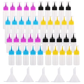 MUXHEL 40 Pcs Icing Bottles for Cookie Decorating, 20 Each (1 Oz & 2 Oz) Applicator Bottle with 40 Lids, Squeeze Bottles for Icing, Pancake Art, Cookie Decorating, Arts and Crafts, Condiments
