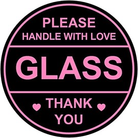 2" 300 PCS Black Glass Fragile Handle with Love Labels Stickers Shipping Mailing Cartons Envelops Adhesive Labels 50 Sheets