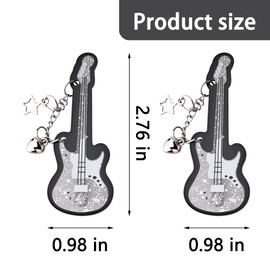 Guitar Hair Clips Set for Girls Punk Y2k Hair Accessories for Womens Sparkling Guitar Duck Billed Clips for Girls 2000s Hair Barrettes with Star Heart Gothic Guitars Hairpins Hairclips for Girl 2 PCS