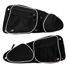 FLR 2 Pack RZR Side Door Bags UTV Front Door Side Storage Bag Set with Knee Pad Knee Protection Shockproof Storage Bag for 2014-2019 RZR XP4 1000, 2014-2019 XP1000,RZR Turbo, 2015-2019 RZR 900(60" Wid ) (White)