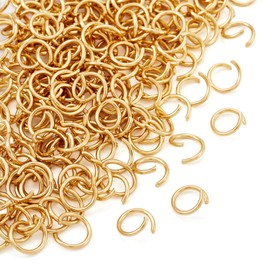 Craftdady - 200 anillos abiertos de 8 mm de acero inoxidable, conectores de anillo o dorado, 1 mm de grosor, para hacer joyas
