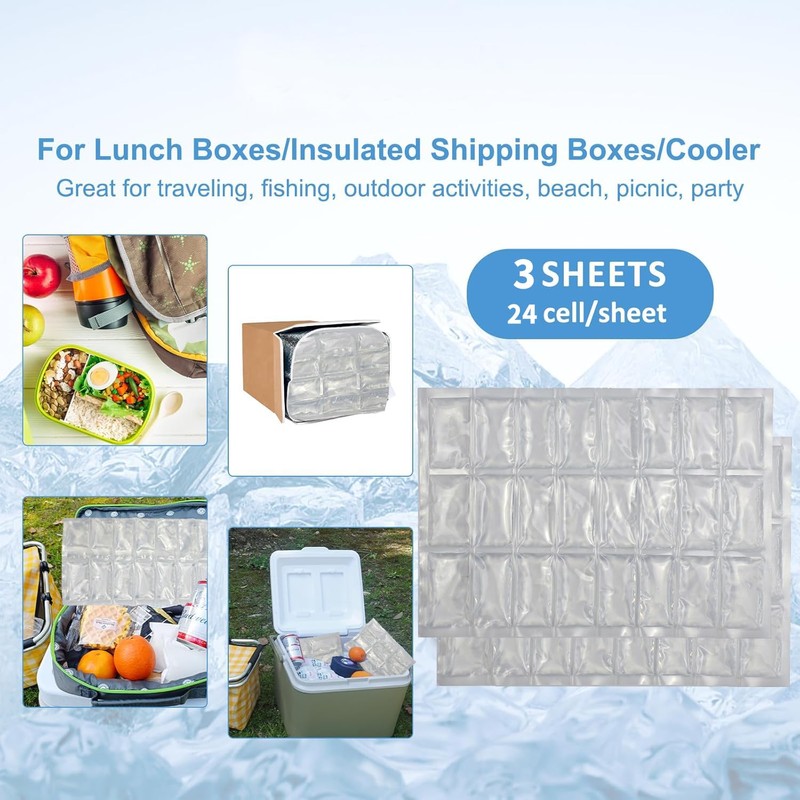 2 PCS Reusable Cooling Mat ice sheet for Keeping Food