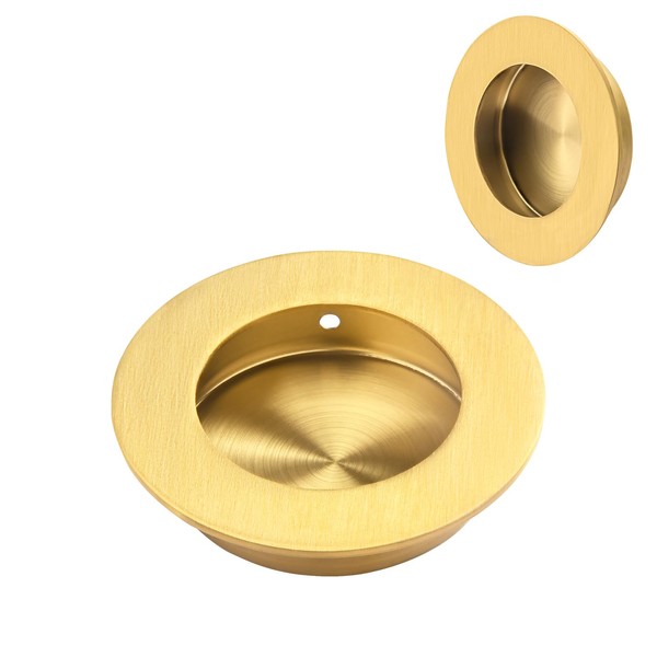 HOMOTEK 2 Pack Round Sliding Closet Door Handles Diameter 2-1/2