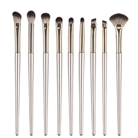 Eupneicu Lidschatten Make-Up Pinsel [9 Stück], Make Up Pinsel Set, Pinselset Augen, Kosmetikpinsel Für Foundation, Concealers, Rouge Und Lidschatten [Gold]