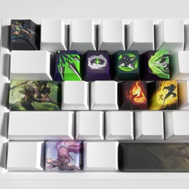 IYTYIR Keycaps Set for League of Legends Gaming Skill 12 Keys Keycap Set OEM Profile for MX Mechanical Gaming Keyboards (Akali)