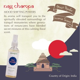 Nag Champa Natural Mist Spray by Aromafume | 100 ml / 3.3oz | Made with Sandalwood, Jasmine, Ylang Ylang & Champa flower extracts | Ideal for meditation and rituals | Non-alcoholic, non-toxic & vegan