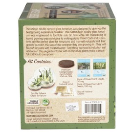 Grow Your Own Desert Escape in A Quality Glass Terrarium Starter Kit with Complete Supplies - Easy to Maintain Indoor Cacti and Succulents - Over A Dozen Desert Plants That Will Last for Years!