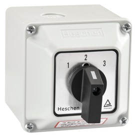 Heschen Universal Locking Cam Selector Switch, SZW26-20-123.3D-BX, 660V 20A, ON-OFF 3 Positions 12 Terminals, with Main Switch Outer Box, CE (Larger Box)