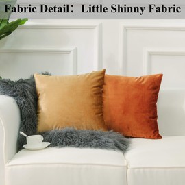 Home Brilliant Velvet Euro Pillow Sham Large Fall Pillow Cover for Couch Cushion Covers for Bed Office Cafe, 24 x 24 Inch (60cm), Copper