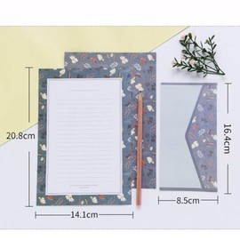 Ipetboom Flower Printing Envelope Letter Paper: 5Sets Stationary Paper and Envelopes - Lovely Writing Stationery Envelopes Kit School Stationery for School