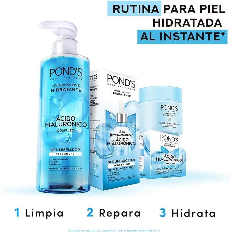 POND'S Limpiador Facial Hydra Active con Ácido Hialurónico 200 mL