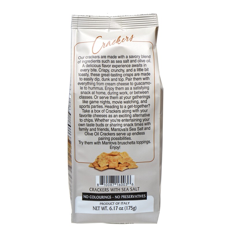 Mantova Crackers with Sea Salt, 6.17 oz. (Pack of 2),