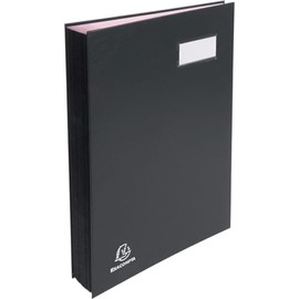 Exacompta 57021E Signature Book with Pocket - 20 Compartments, 24 x 32 24 x 32 Black