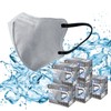 Hiro Corporation 3D Bi-Color Cooling Non-Woven Mask, Gray x Black, 30 Pieces, Regular Size, qmax0.332, Cool, Cool, High Performance 99% (5)