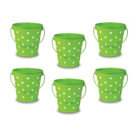 Teacher Created Resources Buckets Set, Set of 6, Lime Polka Dots (TCR6058)
