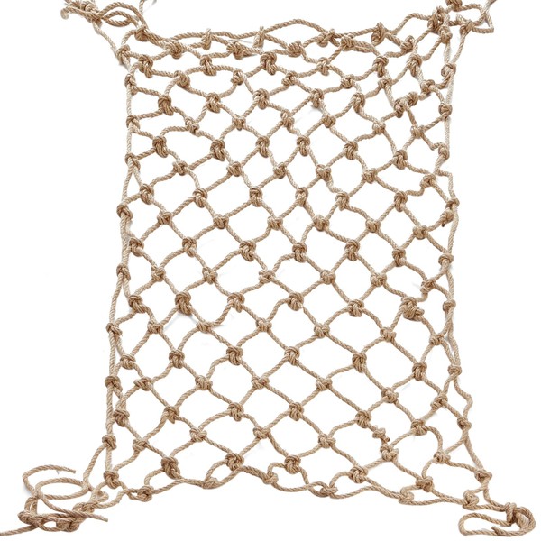 Jute Hemp Rope Net (3ftx6ft), Heavy Duty Natural Climbing Safety