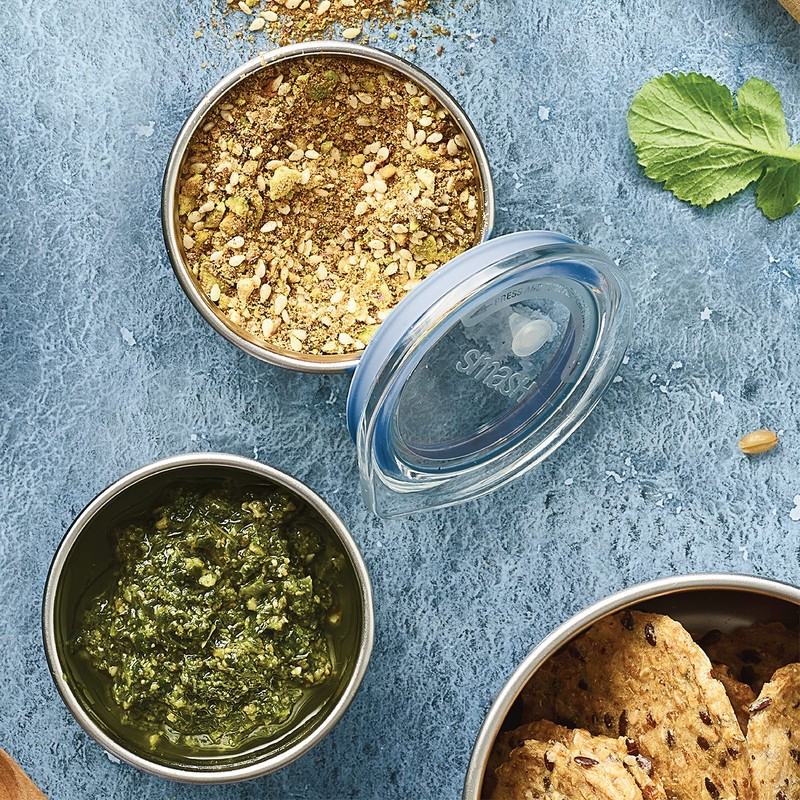 Smash Stainless Steel Mini Dressing/Sauce Pots, Blue, 60 ml Capacity