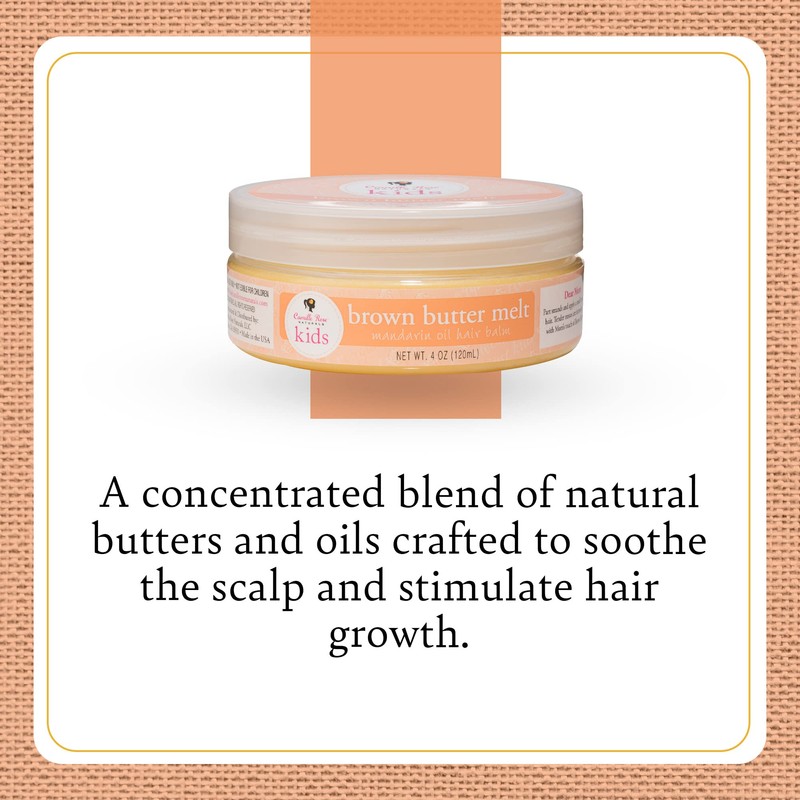 Camille Rose Kids Brown Butter Melt, Mandarin Oil Hair Balm,
