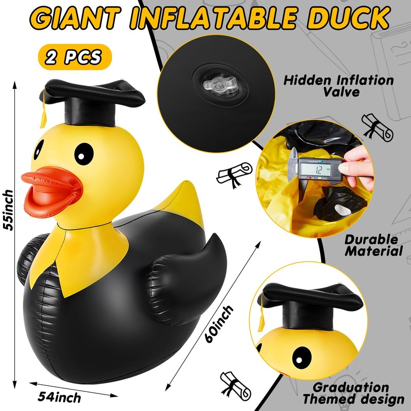Hungdao 2 Pack 5 ft Graduation Giant Inflatable Decor Duck