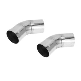 Motoforti 4" OD 45 Degree Mandrel Exhaust Tube Car Exhaust Pipe Mandrel Bend Tubing Pipe 5.91" Leg Length T304 Stainless Steel Silver Tone 2 Pcs