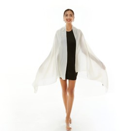 RIIQIICHY Pashmina Ivory Shawls Wraps for Women Evening dresses Like Chiffon Silk Scarf for Weddings