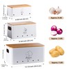 Tenforie Metal Potato Onion and Garlic Storage Tin Set of