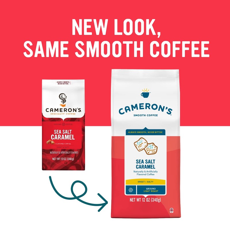 Cameron's Coffee Roasted Ground Coffee Bag, Flavored, Sea Salt Caramel,