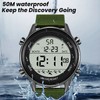 Men Digital Sports Watch Waterproof Alarm Countdown Dual Time Zone